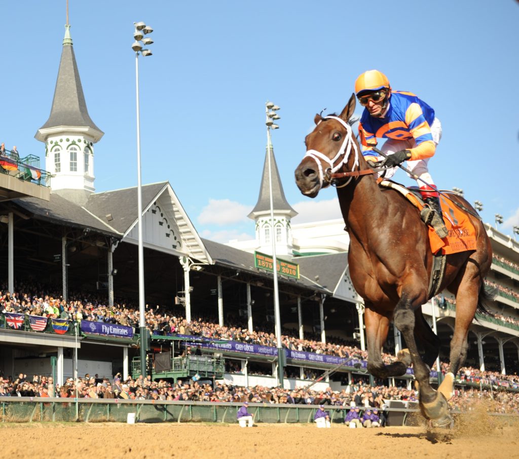 kentucky derby horse with twin spires